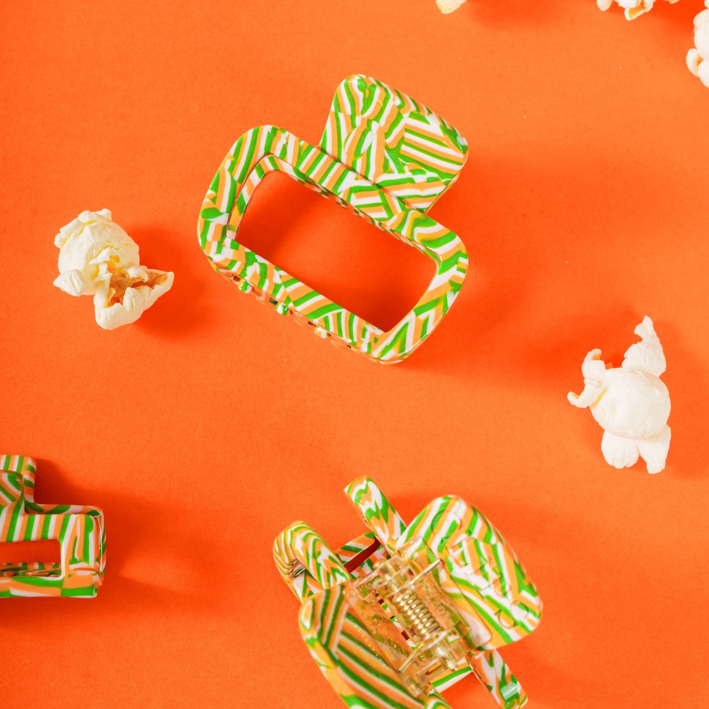 haarspeld dik haar gemiddeld haar stevig kwalitatief haarklem clips clip gestreept oranje groen