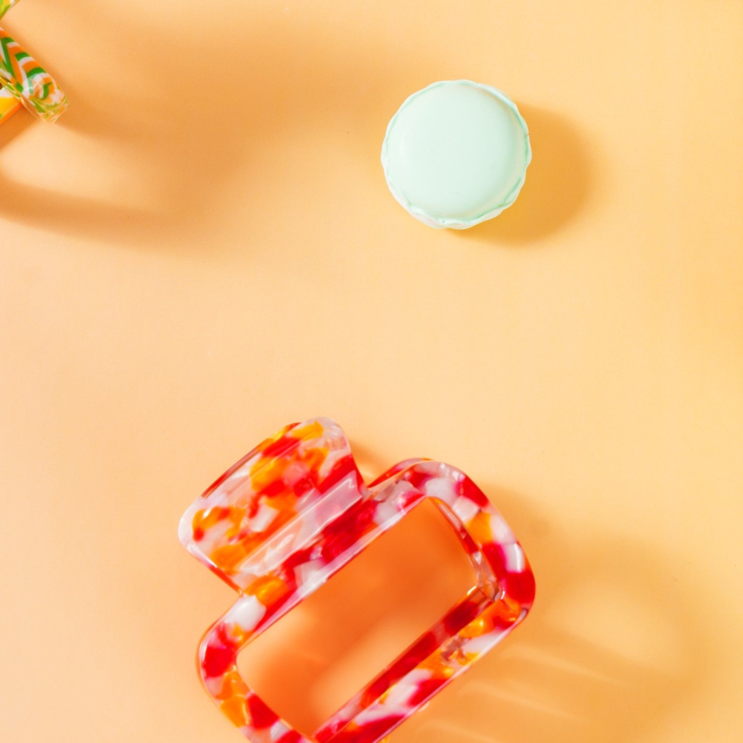 haarspeld dik haar gemiddeld haar stevig kwalitatief haarklem clips clip oranje rood gevlekt