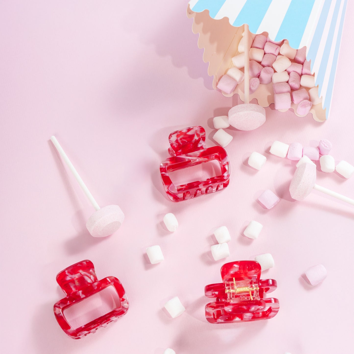 haarspeld dik haar stevig kwalitatief haarklem clips clip marmer roze rood