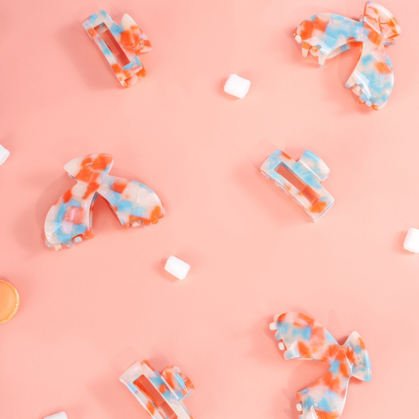 haarspeld haarklem clips fijn haar stevig clips dun haar marmer blauw oranje