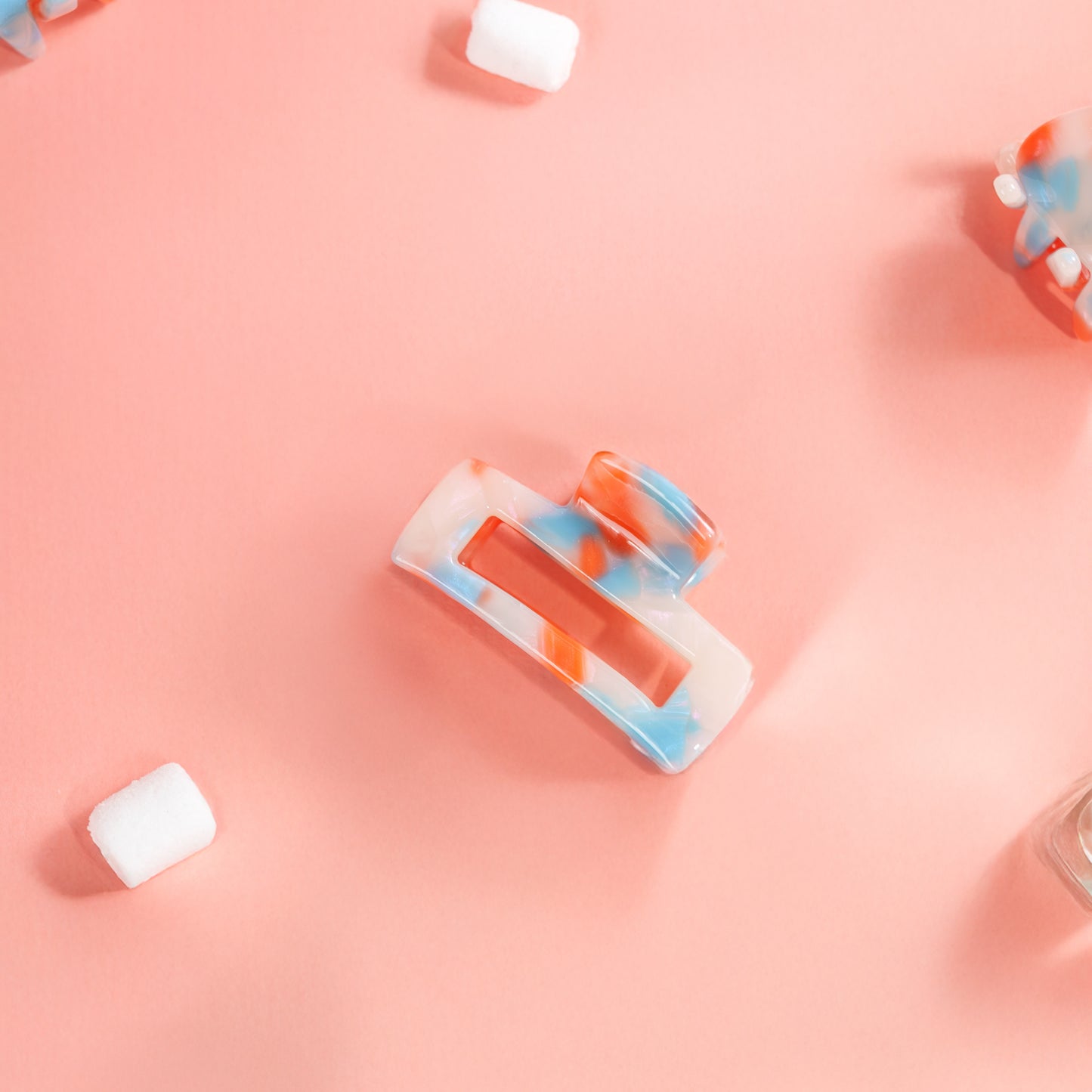 haarspeld haarklem clips fijn haar stevig clip dun haar marmer blauw oranje