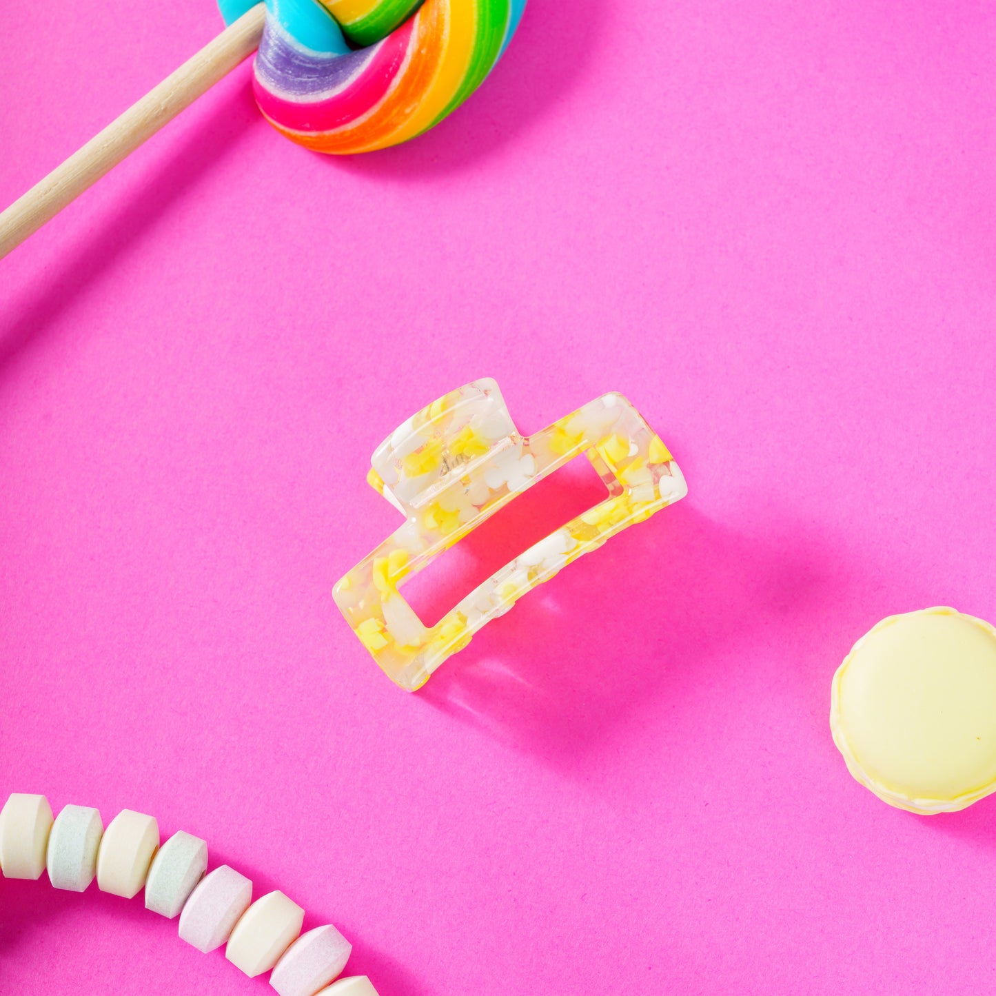 haarspeld haarklem clips fijn haar stevig clip dun haar foral wit geel