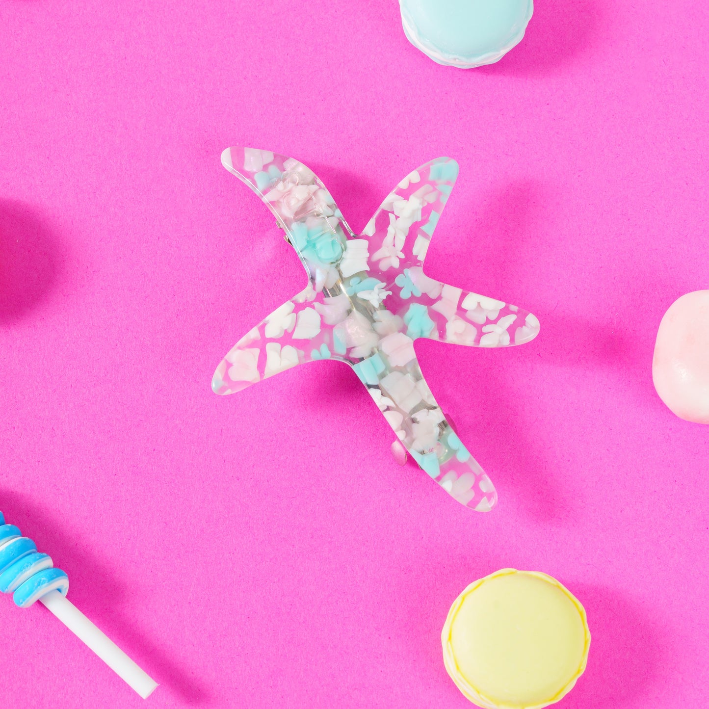 coralie clip ster click clip floral roze turquoise