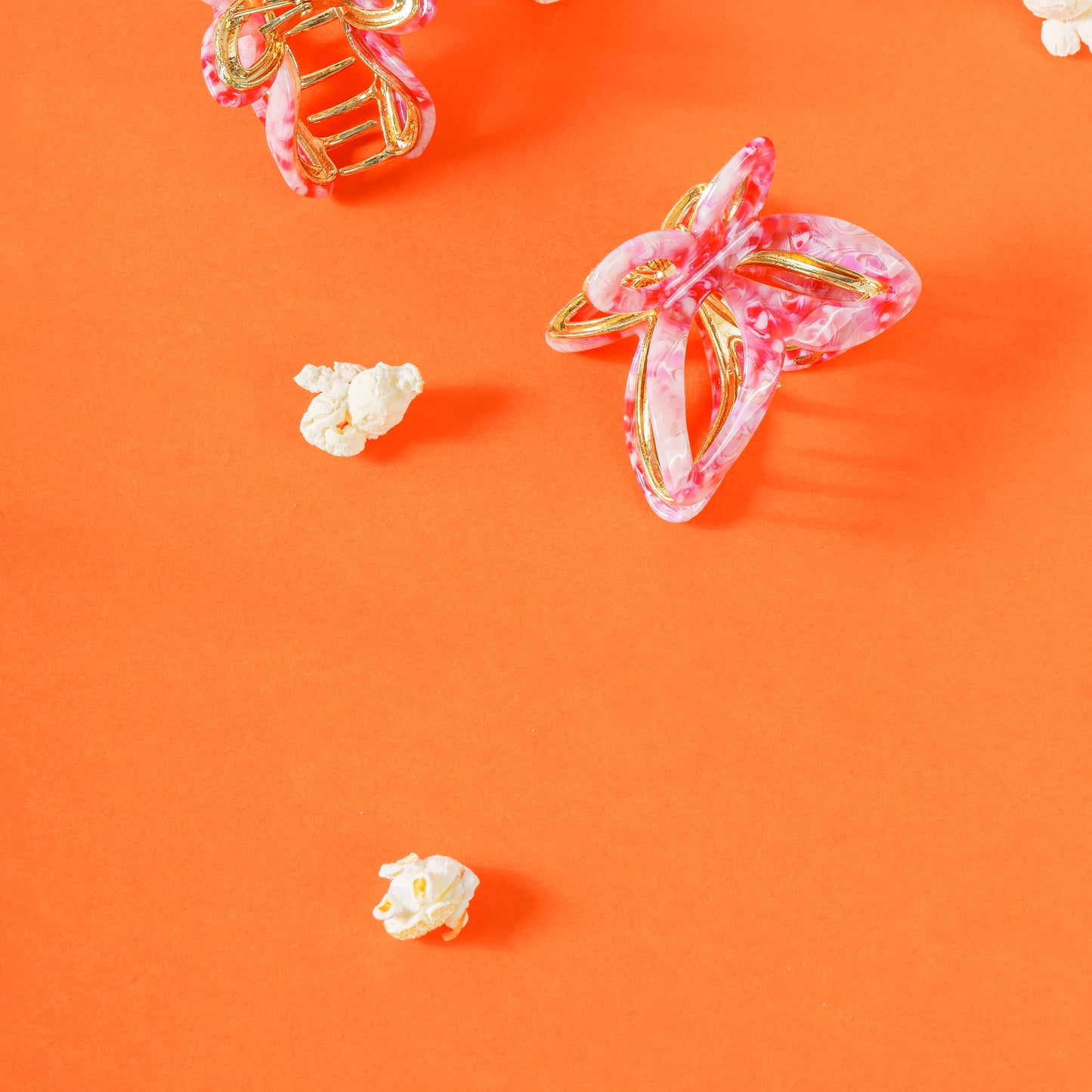 Vlinder haarspeld metaal dik haar haarklem clips clip floral roze