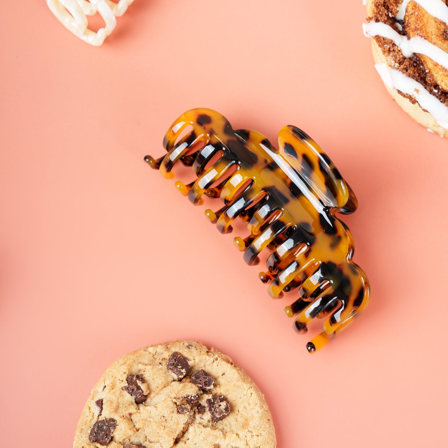 clip haarspeld fijn haar kwalitatief stevig clips marmer bruin