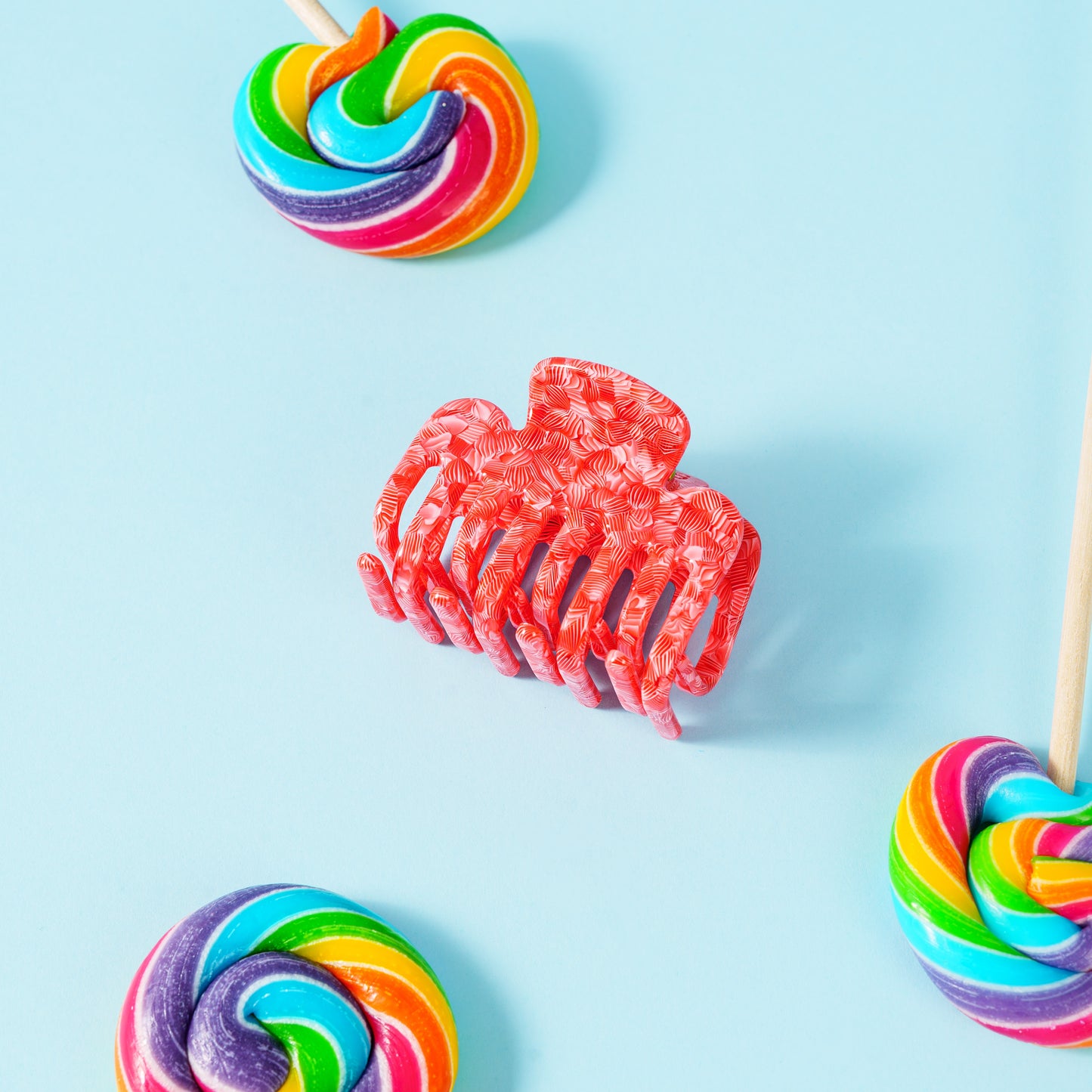 Clips haarspeld haarklem extra tandjes fijn haar glad haar mozaïek roze