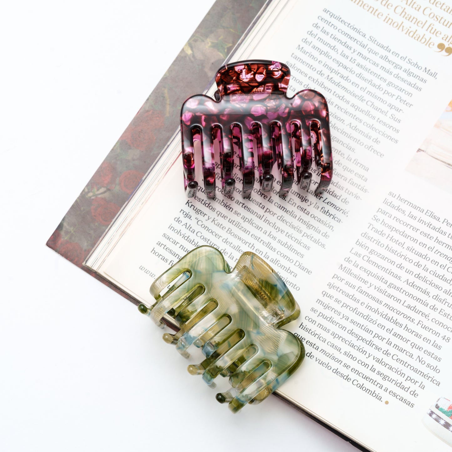 Clips haarspeld haarklem extra tandjes fijn haar glad haar licht groen bordeaux