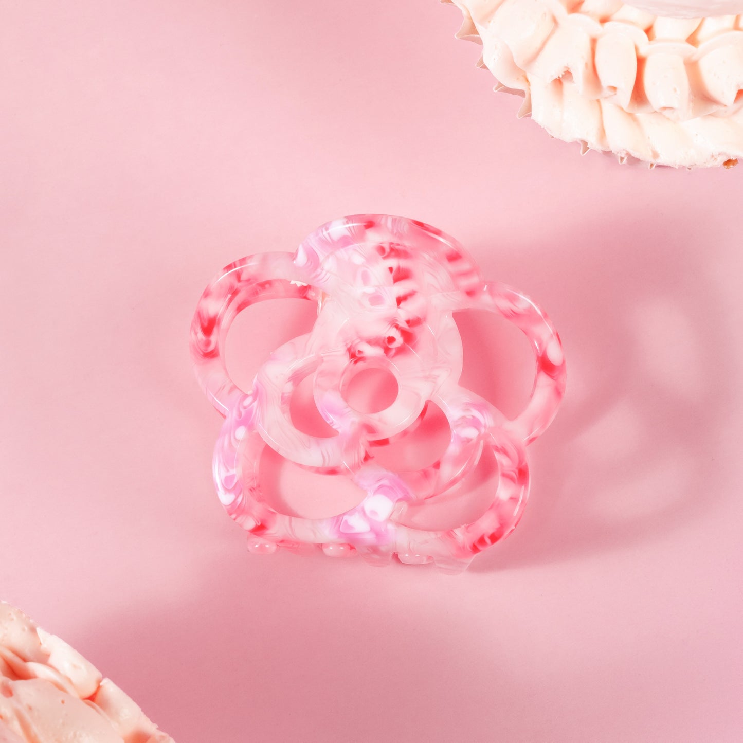 bloemen haarspeld fijn dun haar clips floral roze