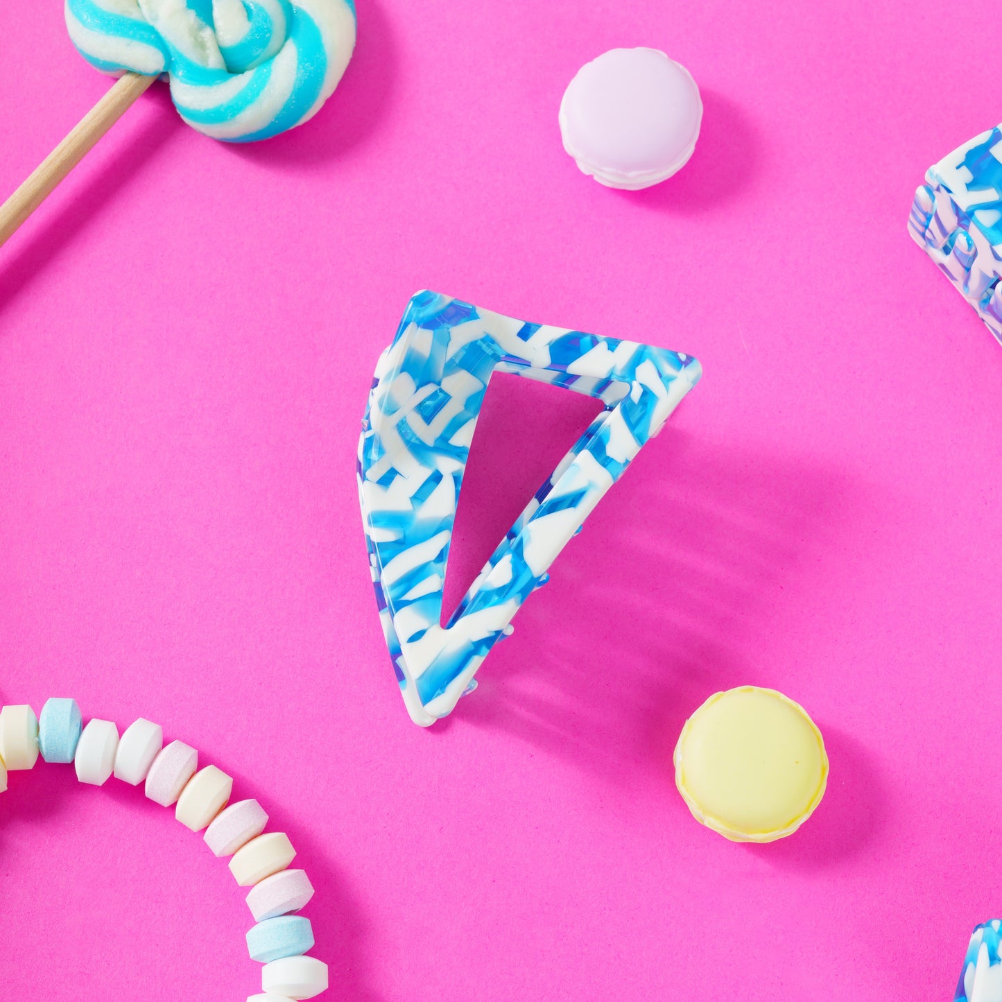 flo driehoek haarspeld normaal fijn dik haar blauw wit gestreept