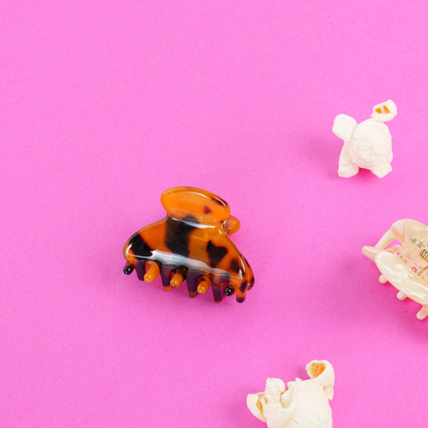 kleine haarspeld lili clips fijn haar knijpt goed stevig marmer bruin
