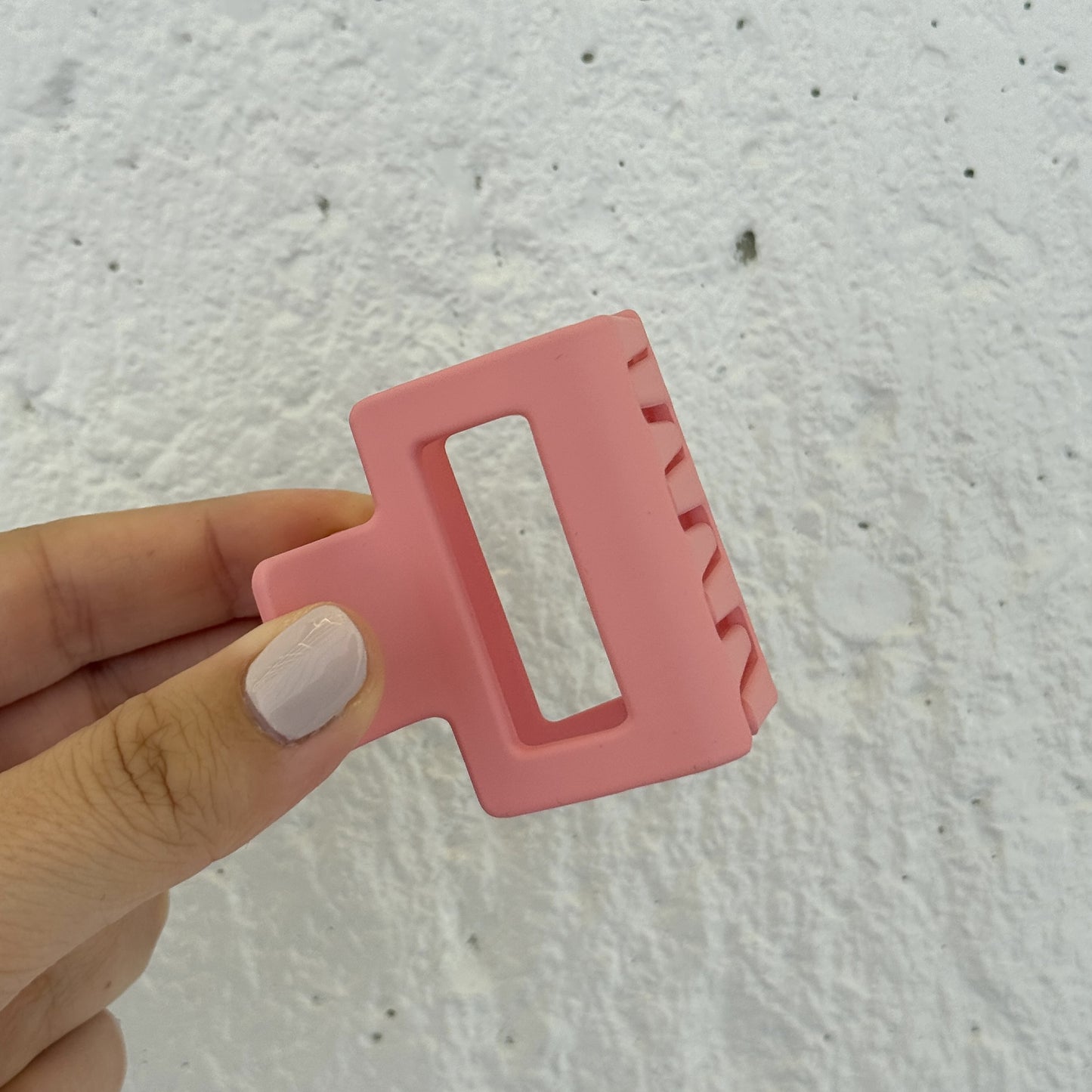 Vierkante matte en stevige clip voor alle haartypes roze