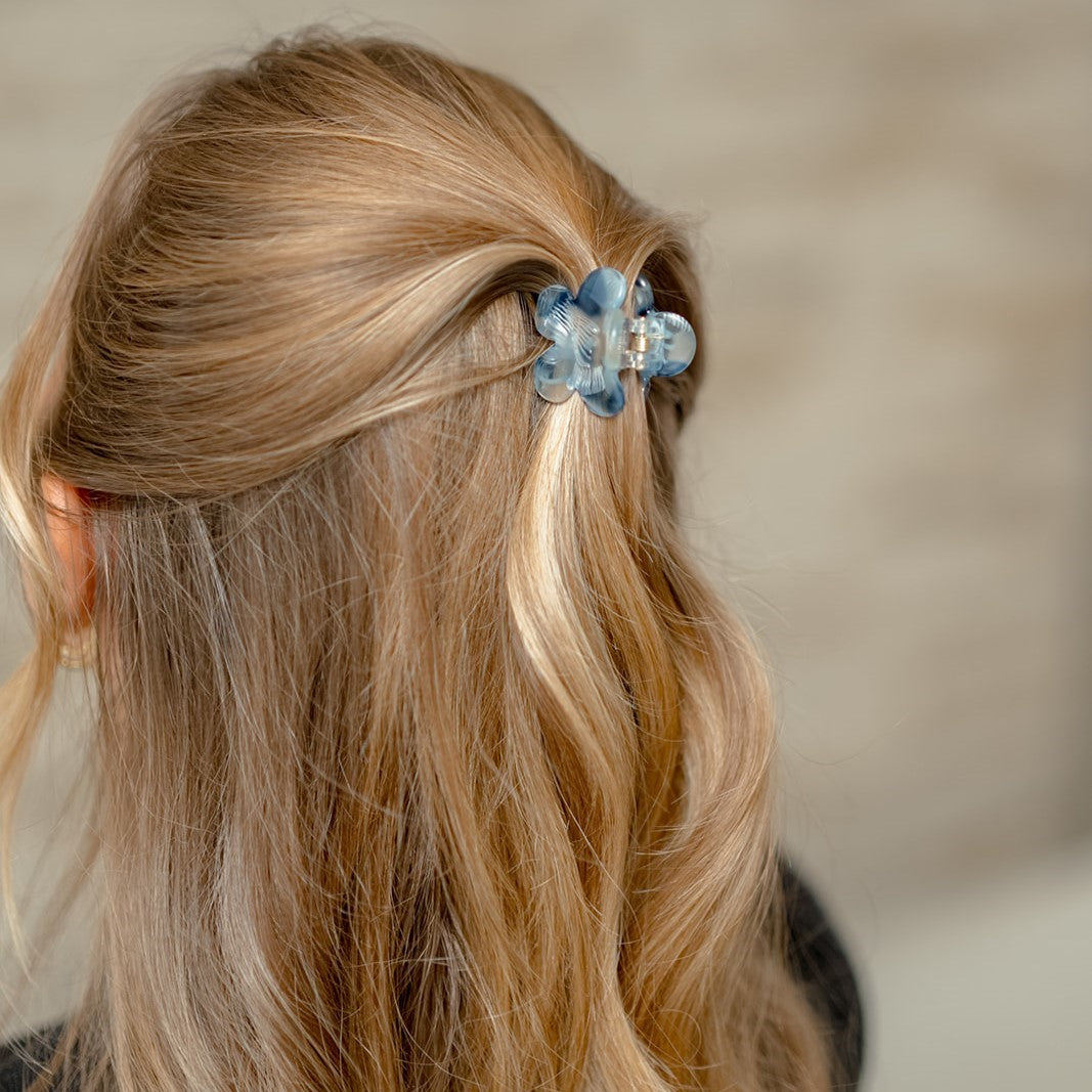 Kleine marmeren bloemen haarspeld clips fijn dun haar