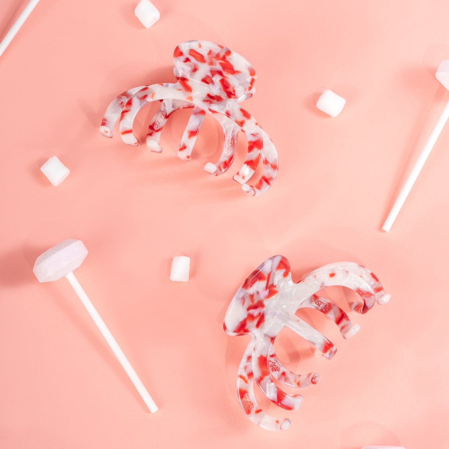 mary grote haarspeld clips dik lang haar marmer oranje