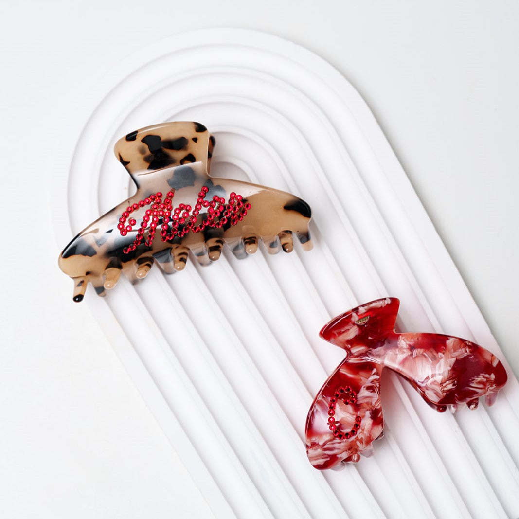 Gepersonaliseerde haarspeld clips met naam haarspeld naam cadeau haarklem met steentjes