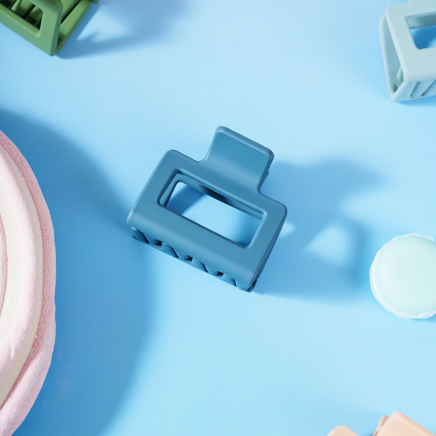 lola clip mat haarspeld vierkante clip blauw