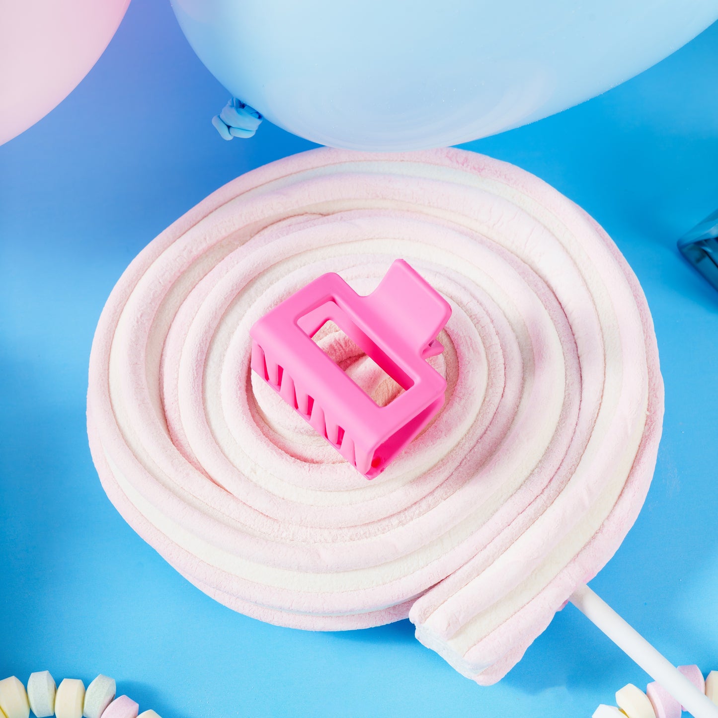 lola clip mat haarspeld vierkante clip fuxia