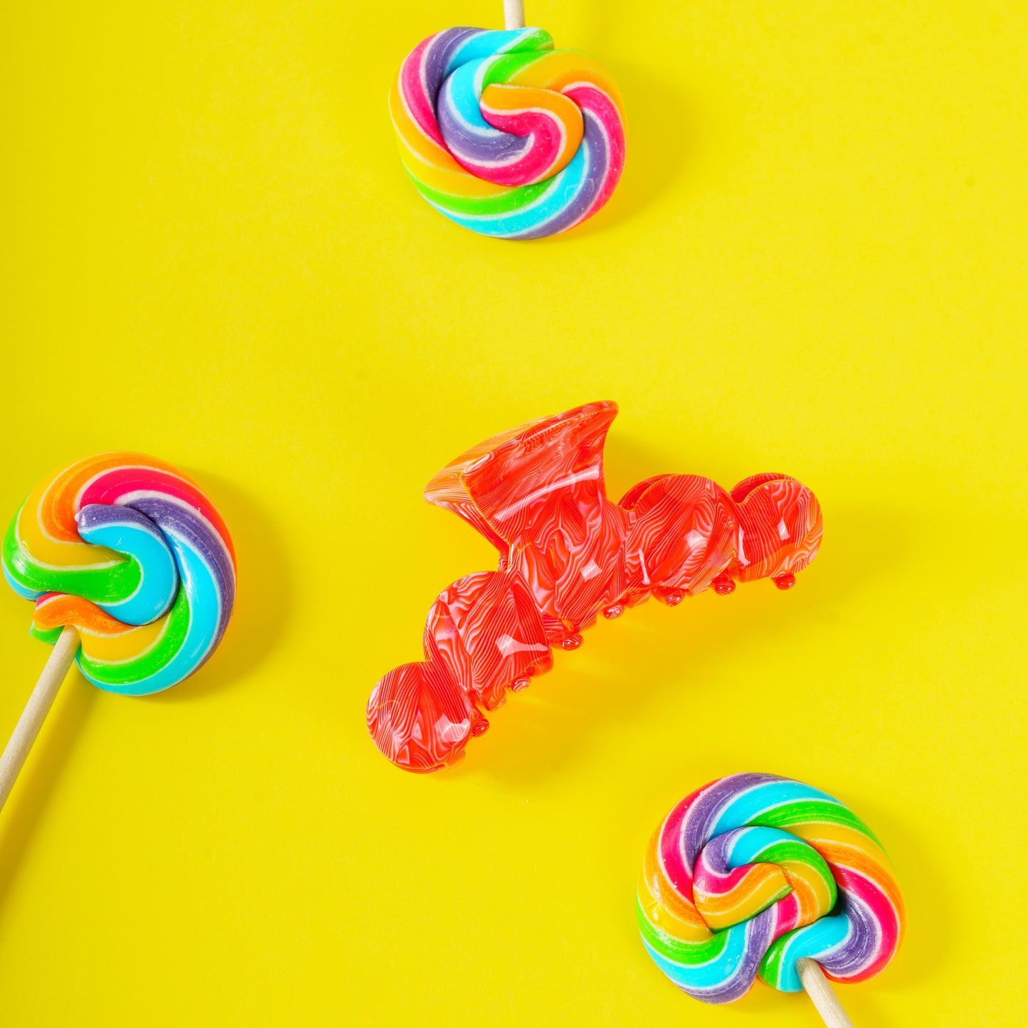 Noé clip bubbly grote haarspeld fel koraal