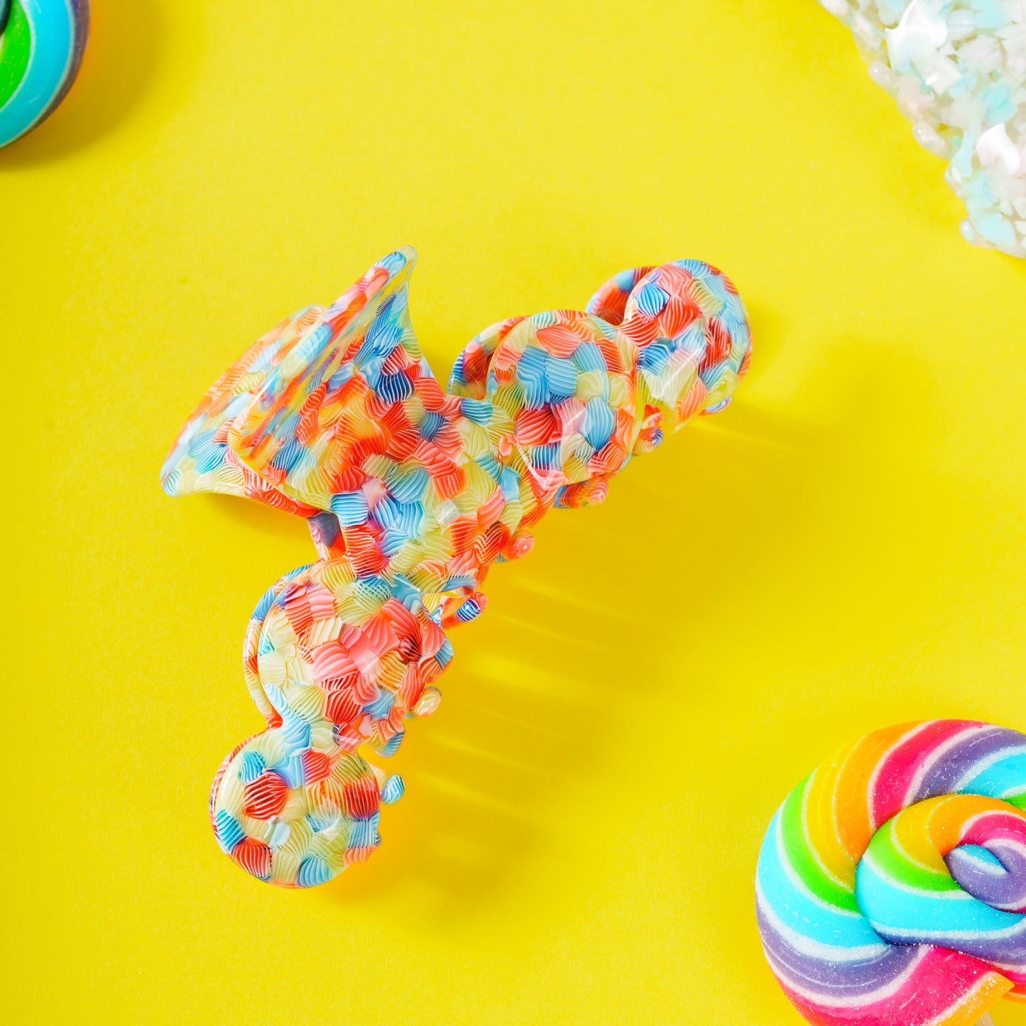 Noé clip bubbly grote haarspeld mozaïek multicolor