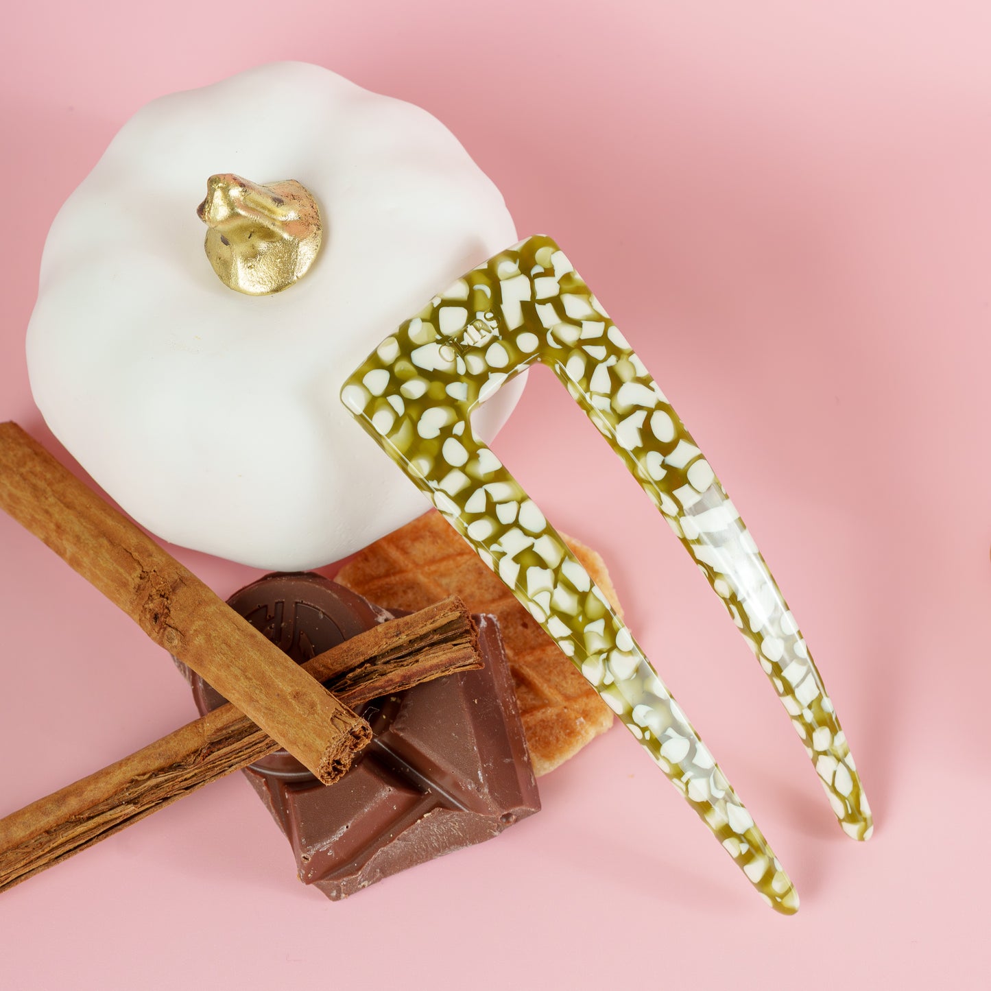 french pin clips haarspeld normale haardikte french twist gevlekt olijfgroen