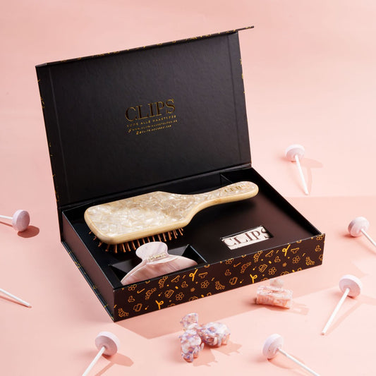 haarklem clips haarspeld geschenkverpakking borstel