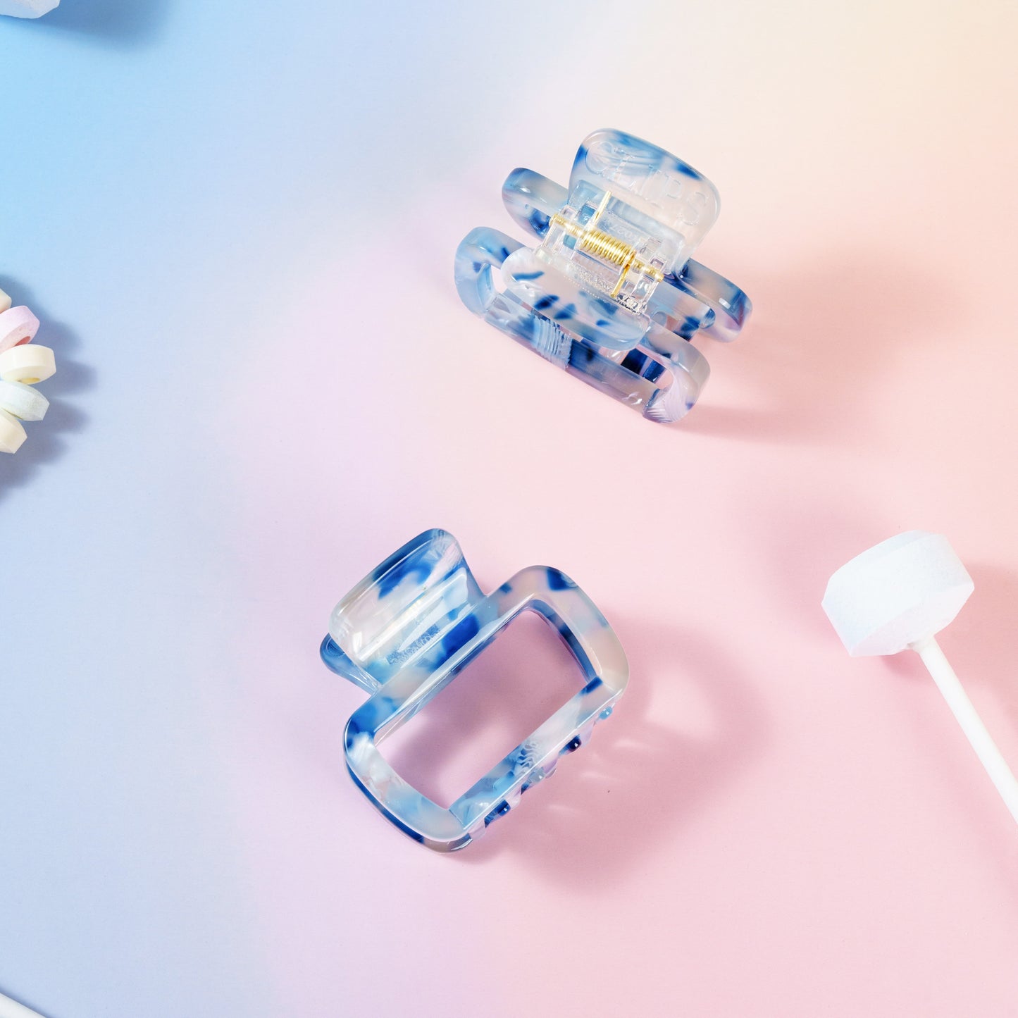 haarspeld dik haar stevig kwalitatief haarklem clips clip blauw gevlekt