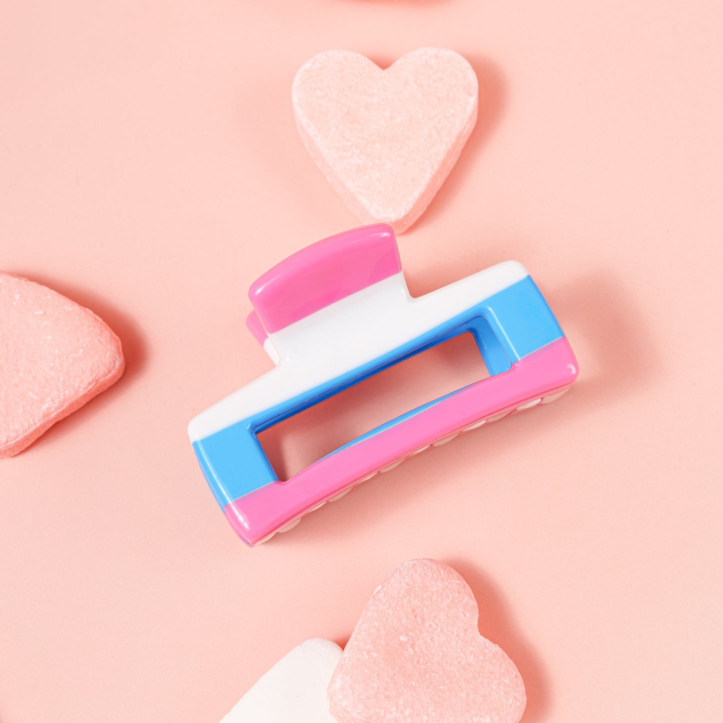 haarspeld haarklem clips fijn haar stevig clip dun haar gestreept wit blauw roze