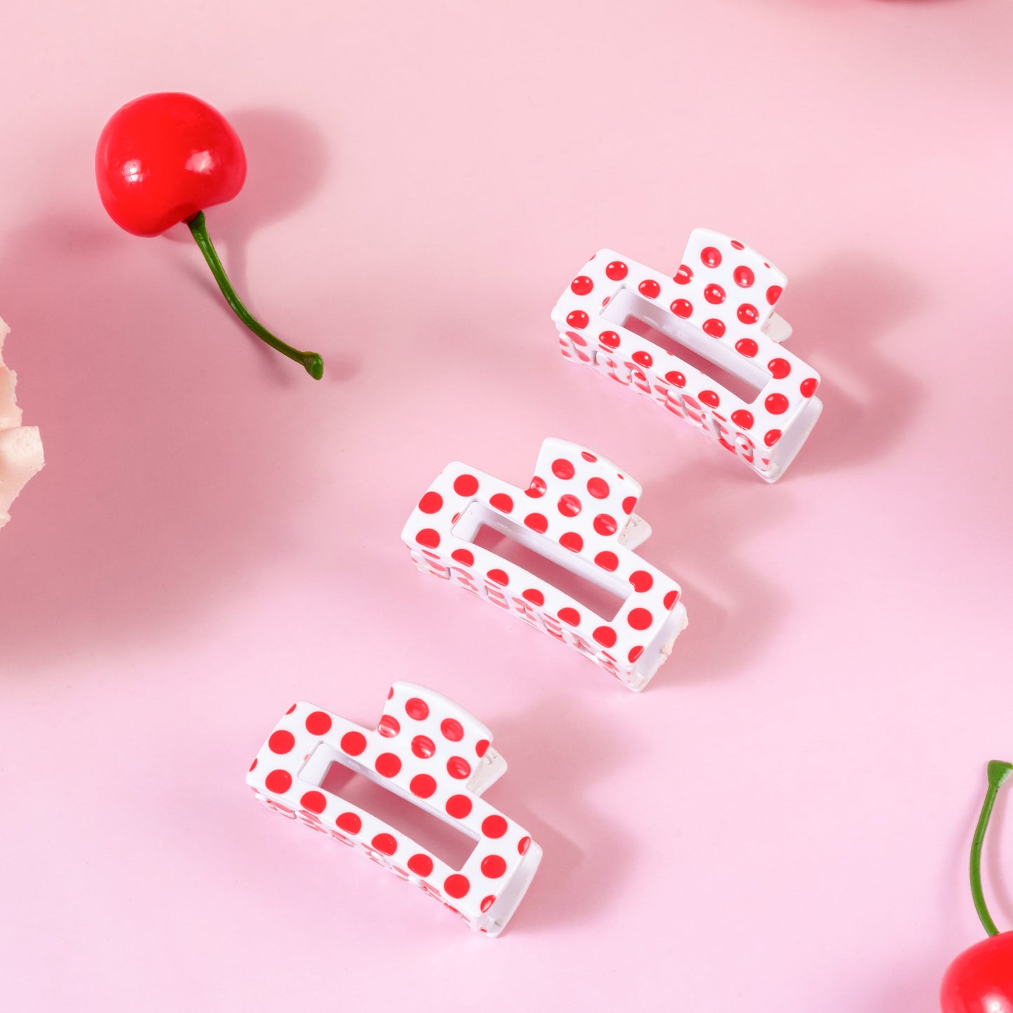 haarspeld haarklem clips fijn haar stevig clip dun haar polka rood bolletjes