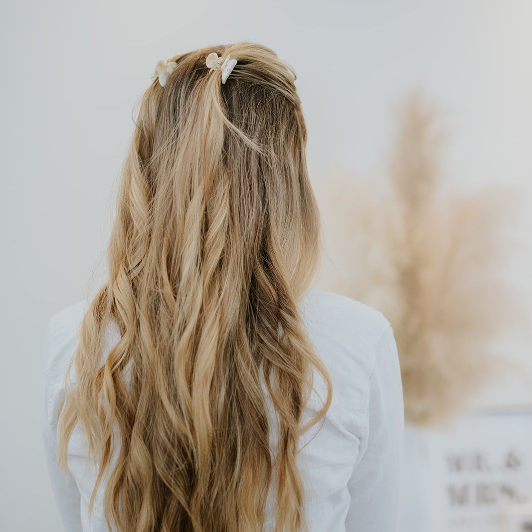 kleine haarspeld fijn haar haarklem clip clips glad haar knijpt goed stevig wit ecru