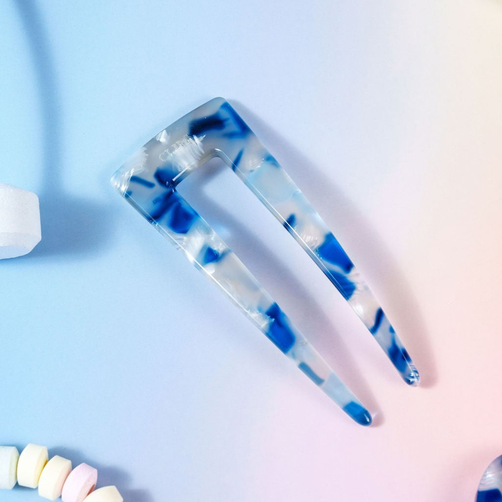 french pin clips haarspeld normale haardikte french twist gevlekt blauw