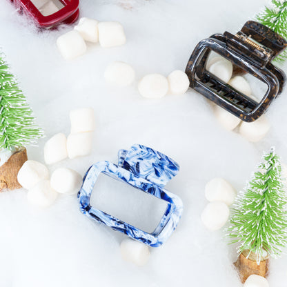 haarspeld dik haar stevig kwalitatief haarklem clips clip blauw wit gevlekt