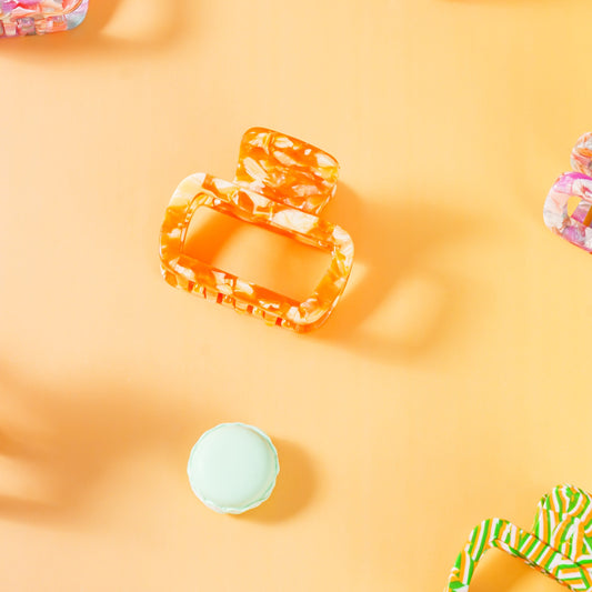 haarspeld dik haar gemiddeld haar stevig kwalitatief haarklem clips clip marmer oranje