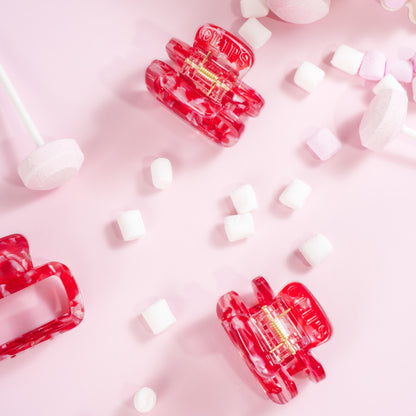 haarspeld dik haar stevig kwalitatief haarklem clips clip marmer roze rood