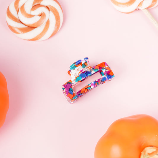 haarspeld haarklem clips fijn haar stevig clip dun haar marmer terrazzo multicolor