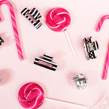 haarspeld haarklem clips fijn haar stevig clip dun haar gestreept zwart wit