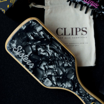 gepersonaliseerde borstel haarspeld haarklem clips personalised eigen naam initiaal bamboo borstel hoofdhuid 