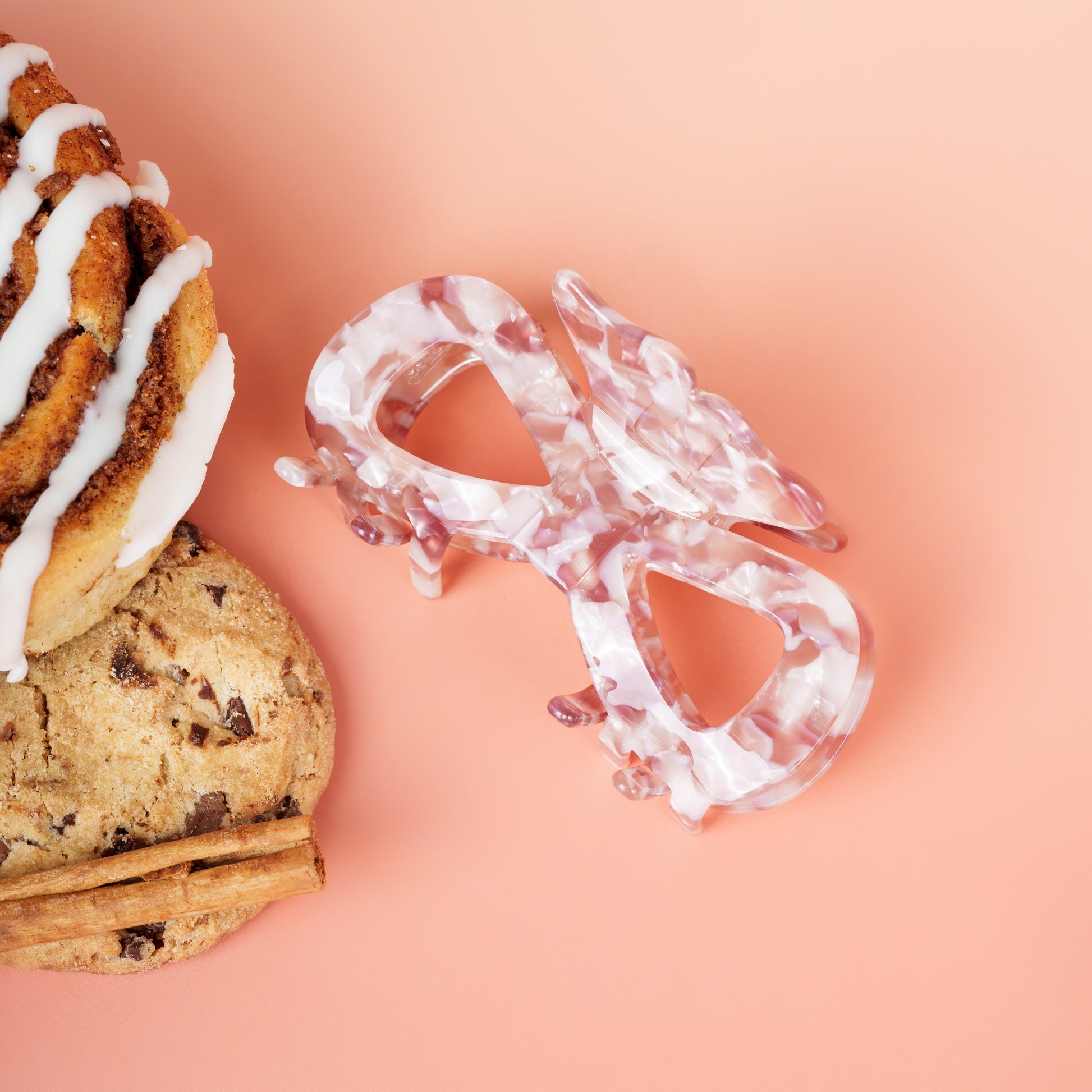 clip haarspeld  fijn haar dik haar kwalitatief strik stevig clips marmer oudroze