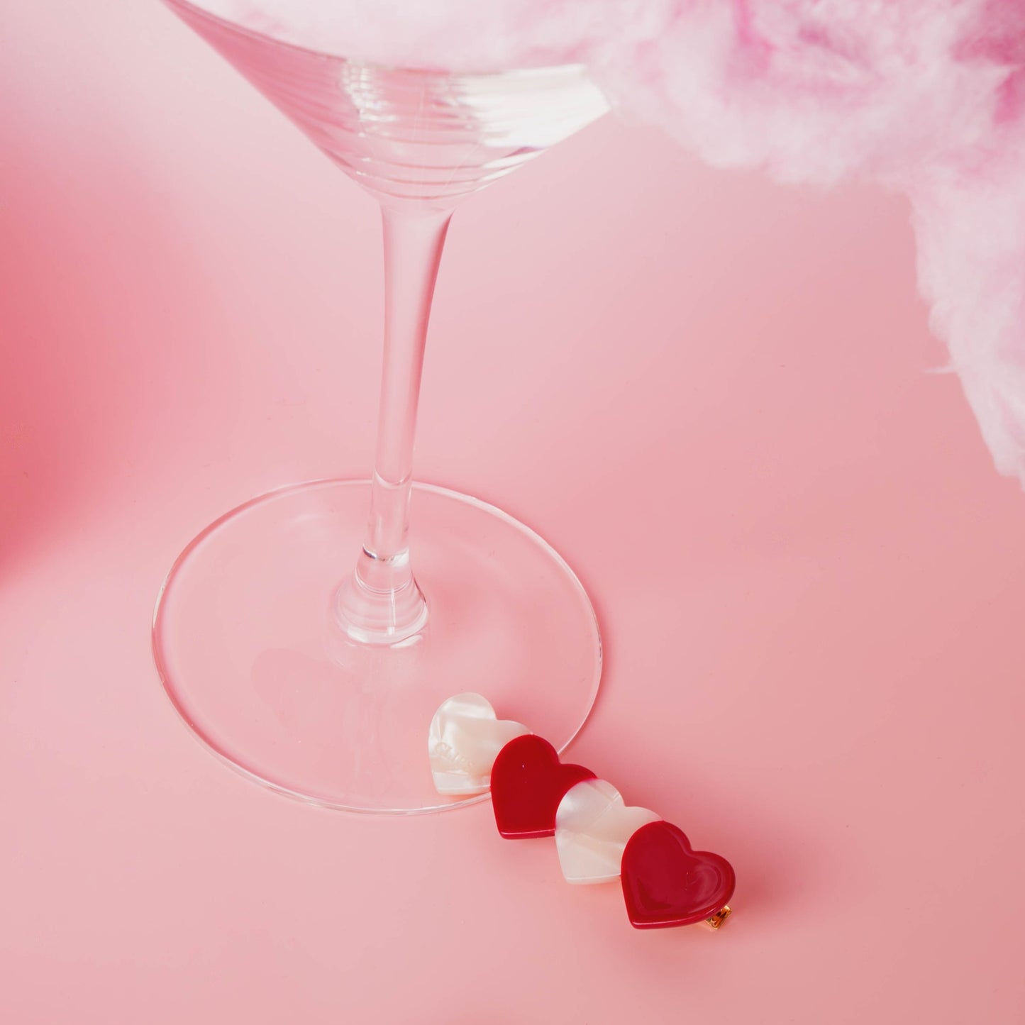 Knijp clip hartjes Célia Valentijn rood wit