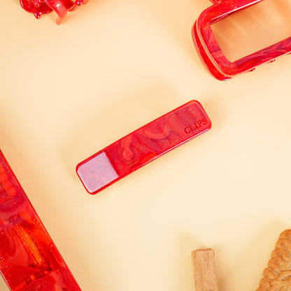 click french clip metaal haarspeld fijn haar dun haar kwalitatief stevig clips marmer rood goud