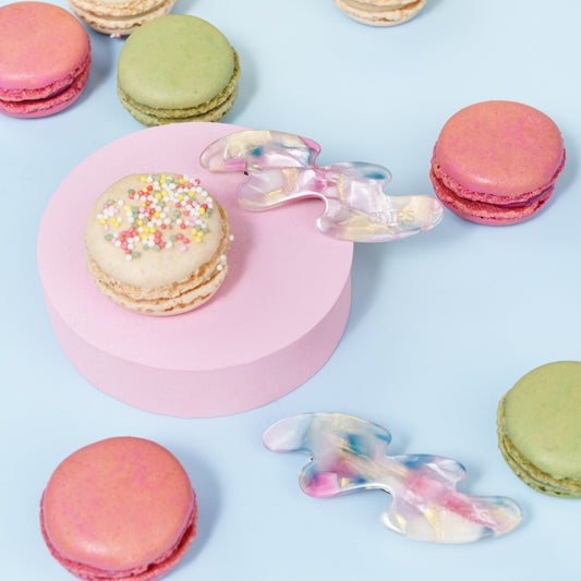 cleo click clips marmer roze blauw