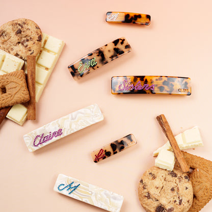 Kleine Claire click clips gepersonaliseerd initiaal fijn haar