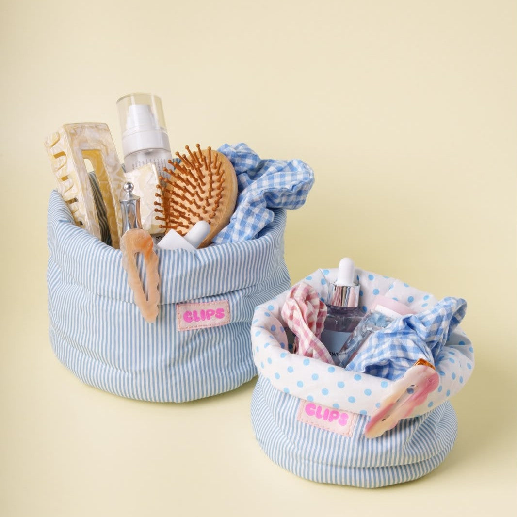 stoffen mandje organizer vanity bag