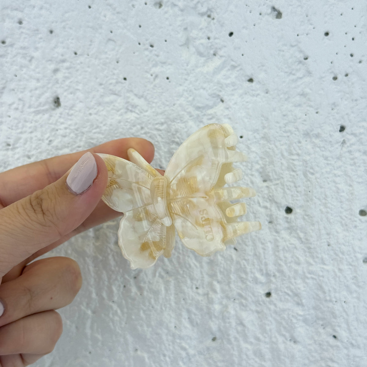 haarspeld clips haarklem vlinder pastel geel