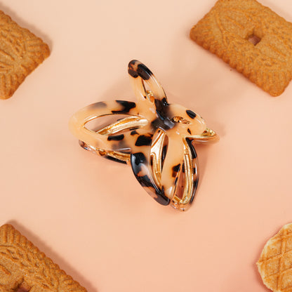 Emmy metalen vlinder haarspeld dik haar clips marmer beige