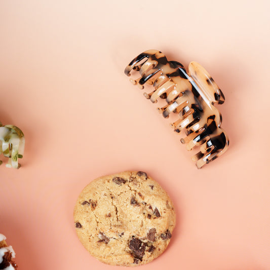 clip haarspeld fijn haar kwalitatief stevig clips marmer beige