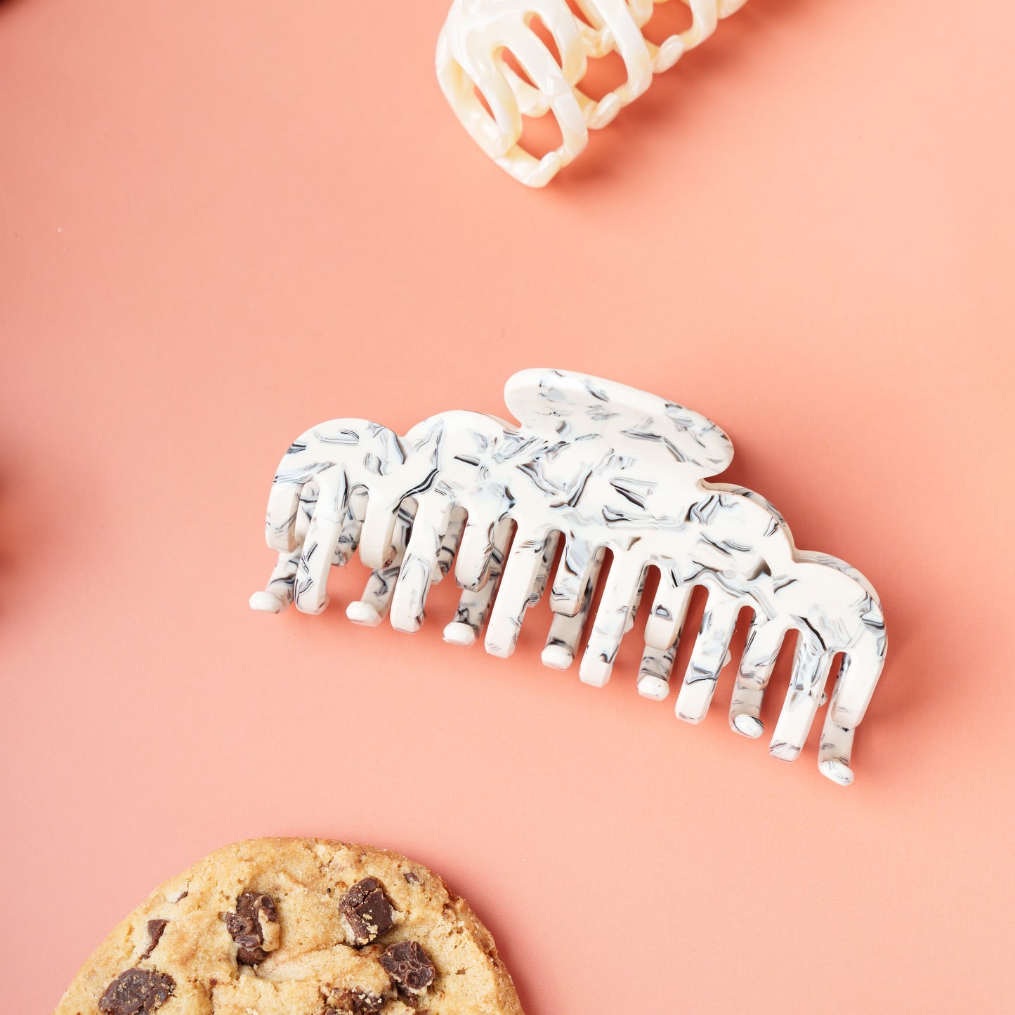 clip haarspeld fijn haar kwalitatief stevig clips marmer grijs wit