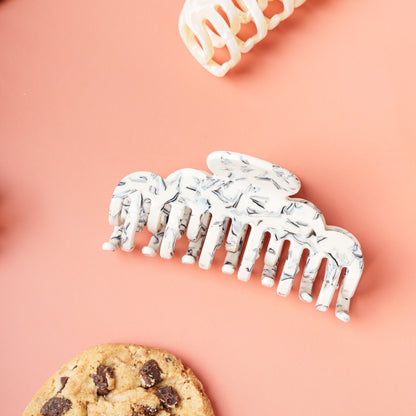 clip haarspeld fijn haar kwalitatief stevig clips marmer grijs wit