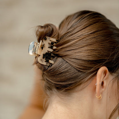 Clips haarspeld haarklem extra tandjes fijn haar glad haar marmer beige bruin