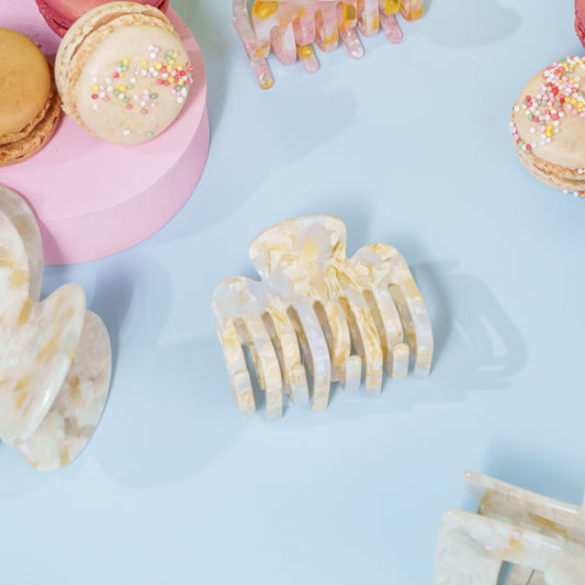 Clips haarspeld haarklem extra tandjes fijn haar glad haar geel