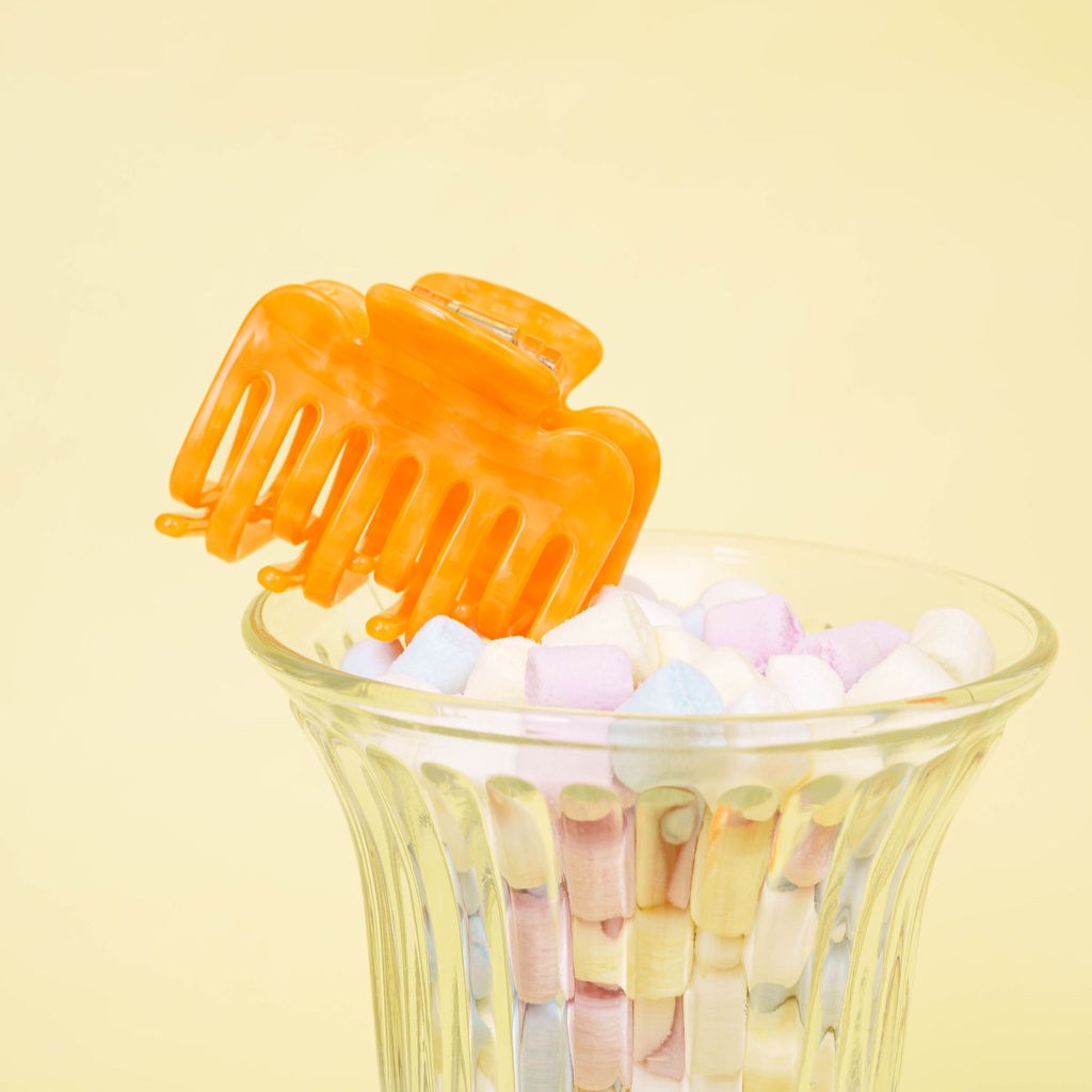 Clips haarspeld haarklem extra tandjes fijn haar glad oranje