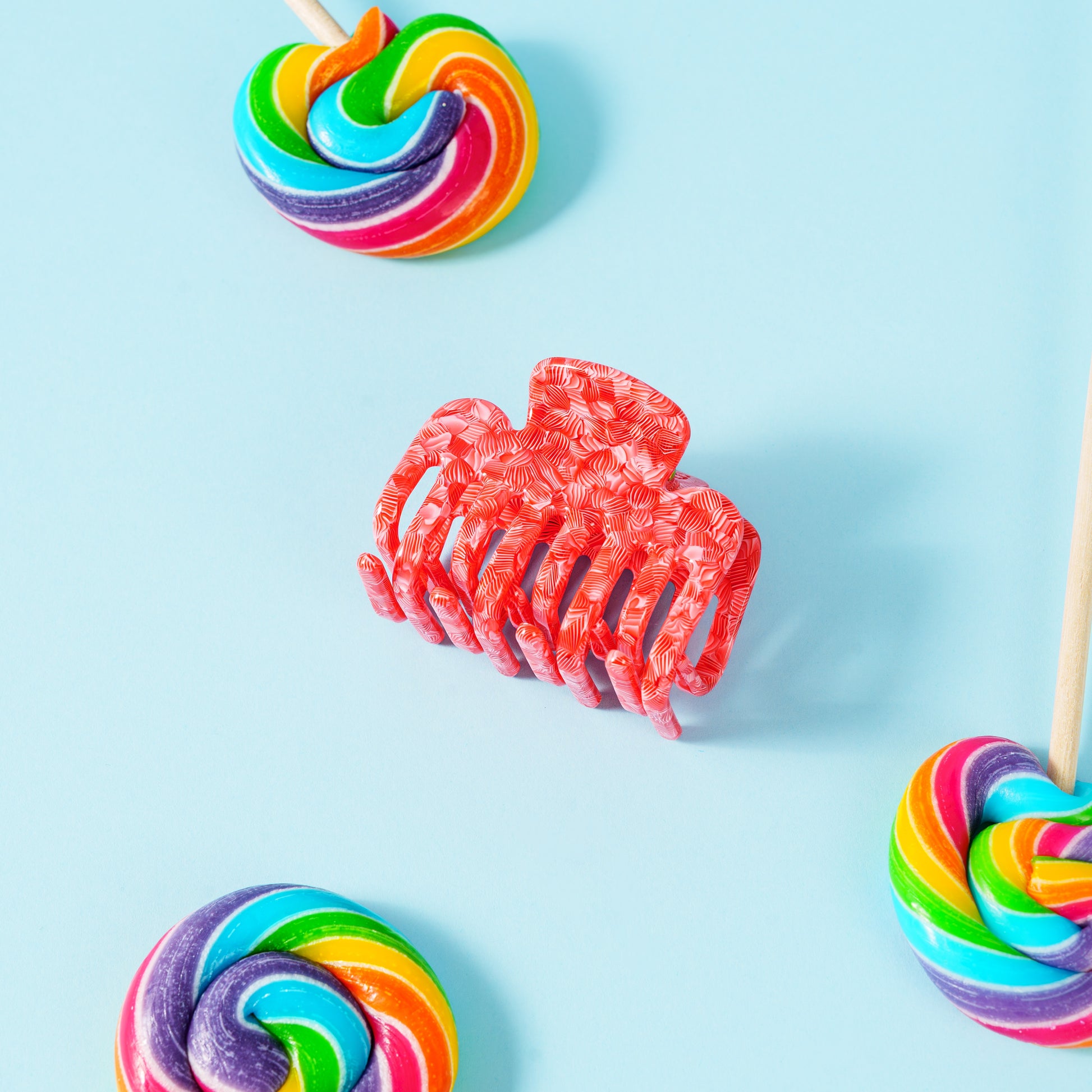 Clips haarspeld haarklem extra tandjes fijn haar glad haar mozaïek roze